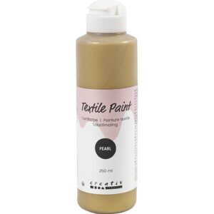 Tekstilmaling, perlemor, dækkende, guld, 250 ml/ 1 fl.
