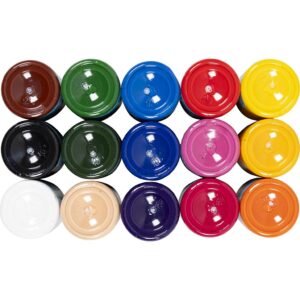 Tekstilmaling, halvdækkende, ass. farver, 15x500 ml/ 1 pk.