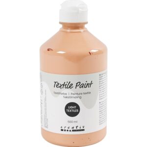 Tekstilmaling, halvdækkende, lys pudder, 500 ml/ 1 fl.