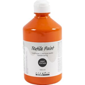 Tekstilmaling, halvdækkende, orange, 500 ml/ 1 fl.