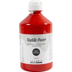 Tekstilmaling, halvdækkende, rød, 500 ml/ 1 fl.