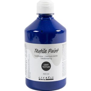 Tekstilmaling, halvdækkende, brilliant blå, 500 ml/ 1 fl.