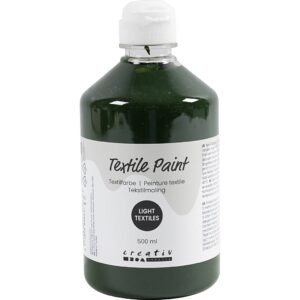 Tekstilmaling, halvdækkende, olivengrøn, 500 ml/ 1 fl.