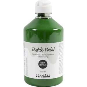 Tekstilmaling, halvdækkende, græsgrøn, 500 ml/ 1 fl.