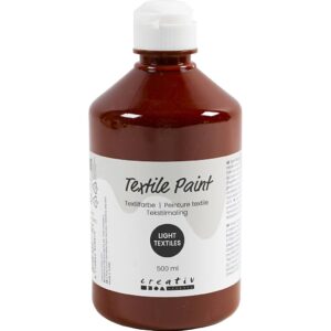 Tekstilmaling, halvdækkende, brun, 500 ml/ 1 fl.