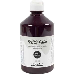 Tekstilmaling, halvdækkende, aubergine, 500 ml/ 1 fl.