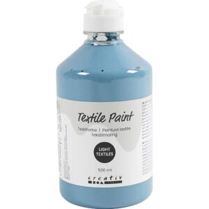 Tekstilmaling, halvdækkende, dueblå, 500 ml/ 1 fl.