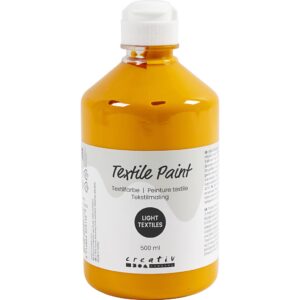 Tekstilmaling, halvdækkende, sennepsgul, 500 ml/ 1 fl.