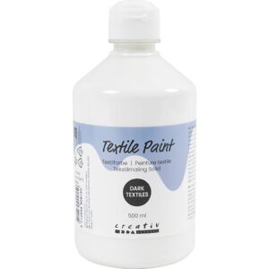 Tekstilmaling Solid, dækkende, dækhvid, 500 ml/ 1 fl.