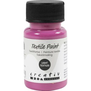 Tekstilmaling, halvdækkende, pink, 50 ml/ 1 fl.