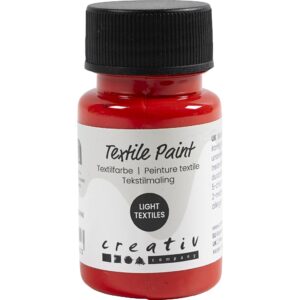 Tekstilmaling, halvdækkende, rød, 50 ml/ 1 fl.