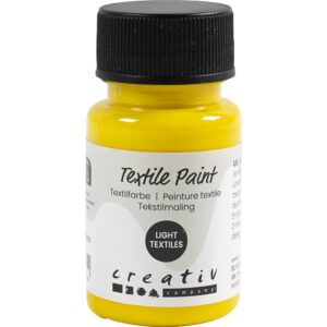 Tekstilmaling, halvdækkende, primær gul, 50 ml/ 1 fl.