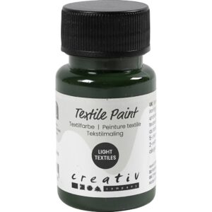 Tekstilmaling, halvdækkende, olivengrøn, 50 ml/ 1 fl.