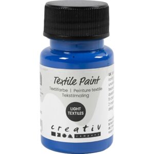 Tekstilmaling, halvdækkende, primær blå, 50 ml/ 1 fl.