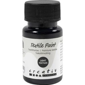 Tekstilmaling, halvdækkende, sort, 50 ml/ 1 fl.