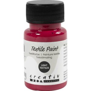 Tekstilmaling, halvdækkende, primær rød, 50 ml/ 1 fl.