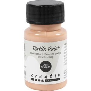 Tekstilmaling, halvdækkende, lys pudder, 50 ml/ 1 fl.
