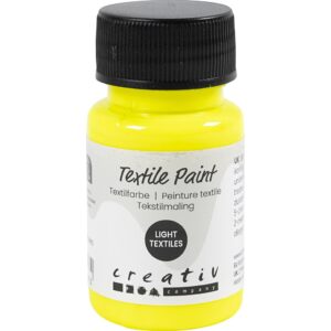 Tekstilmaling, halvdækkende, neon gul, 50 ml/ 1 fl.