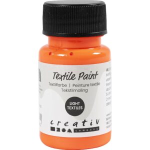 Tekstilmaling, halvdækkende, neon orange, 50 ml/ 1 fl.