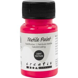Tekstilmaling, halvdækkende, neon pink, 50 ml/ 1 fl.