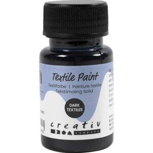 Tekstilmaling Solid, dækkende, sort, 50 ml/ 1 fl.