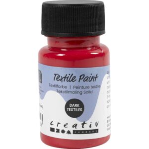 Tekstilmaling Solid, dækkende, rød, 50 ml/ 1 fl.