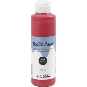 Tekstilmaling Solid, dækkende, rød, 250 ml/ 1 fl.