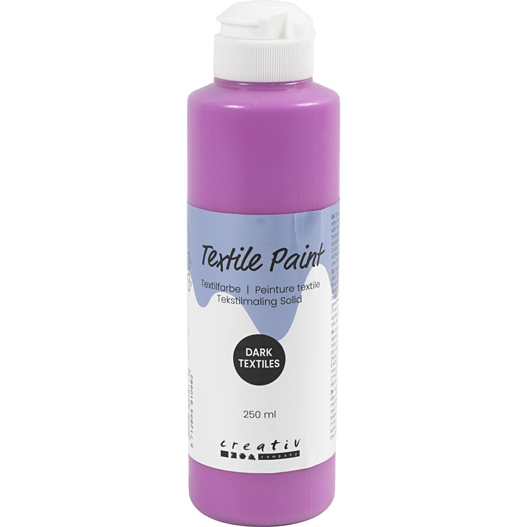 Tekstilmaling Solid, dækkende, fuchsia, 250 ml/ 1 fl.