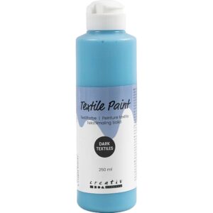 Tekstilmaling Solid, dækkende, turkisblå, 250 ml/ 1 fl.