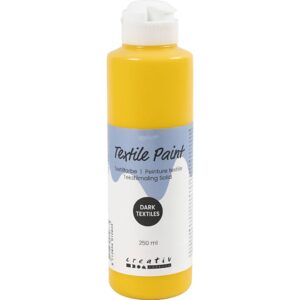 Tekstilmaling Solid, dækkende, gul, 250 ml/ 1 fl.