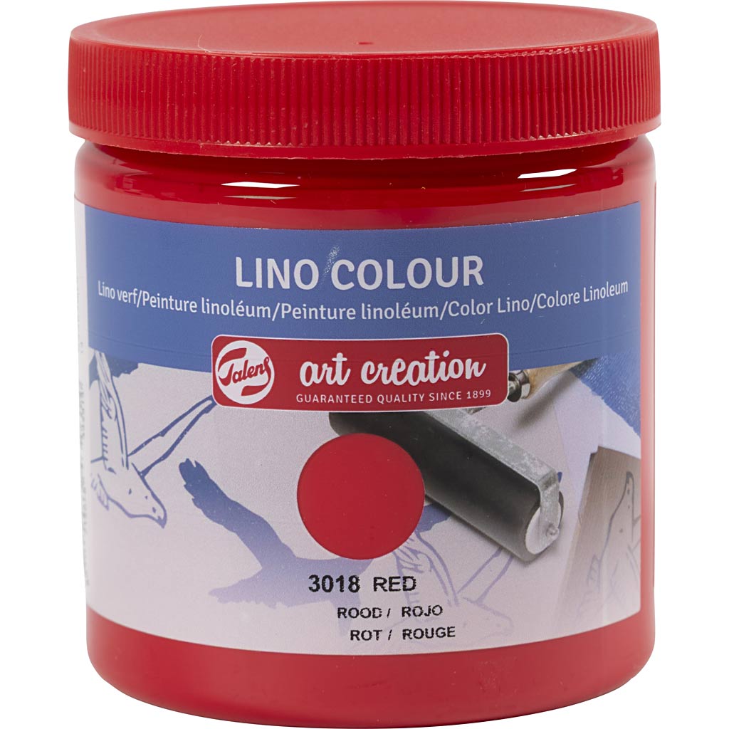 Linoleumssværte, rød, 250 ml/ 1 ds.