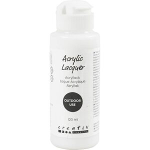 Udendørs Akryllak, blank, vandafvisende, 120 ml/ 1 fl.