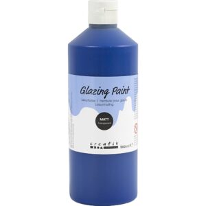 Lasurmaling, mat, transparent, mørk blå, 500 ml/ 1 fl.