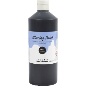 Lasurmaling, mat, transparent, sort, 500 ml/ 1 fl.