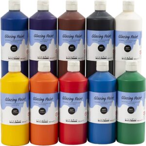 Lasurmaling, mat, transparent, ass. farver, 10x500 ml/ 1 pk.