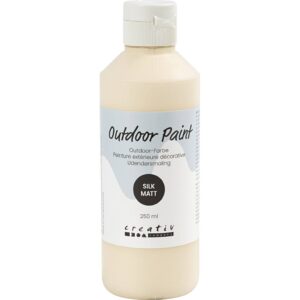 Udendørsmaling, silkemat, dækkende, hvid, 250 ml/ 1 fl.