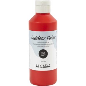 Udendørsmaling, silkemat, dækkende, rød, 250 ml/ 1 fl.