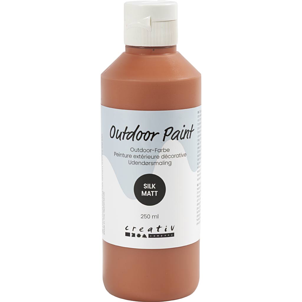 Udendørsmaling, silkemat, dækkende, antique red, 250 ml/ 1 fl.