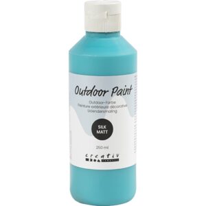 Udendørsmaling, silkemat, dækkende, turquoise blue, 250 ml/ 1 fl.