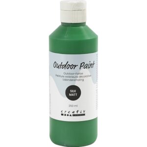 Udendørsmaling, silkemat, dækkende, grøn, 250 ml/ 1 fl.