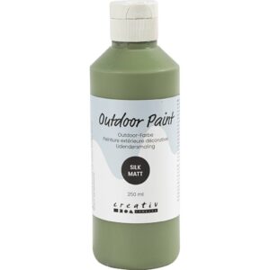 Udendørsmaling, silkemat, dækkende, oliven, 250 ml/ 1 fl.