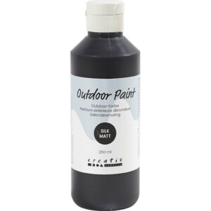 Udendørsmaling, silkemat, dækkende, sort, 250 ml/ 1 fl.