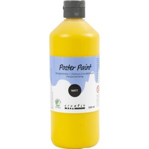 Temperamaling, mat, halvdækkende, primær gul, 500 ml/ 1 fl.