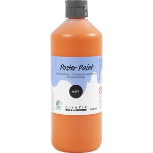 Temperamaling, mat, halvdækkende, orange, 500 ml/ 1 fl.