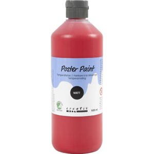 Temperamaling, mat, halvdækkende, rød, 500 ml/ 1 fl.
