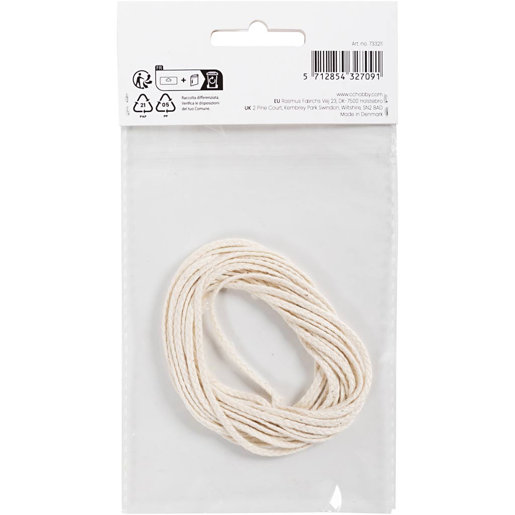 Væge, Passer til dyppelys (diam. 30 mm) og støbelys (diam. 80-100 mm) , B: 2 mm, 100 g, 3 m/ 1 pk. - Image 3