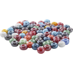 Rocaillesperler, helfarvede med glans, str. 5 mm, hulstr. 1 mm, 500 g/ 1 ps.