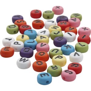 Runde bogstavperler, A-Ø, diam. 7 mm, 1000 stk., 140 g/ 1 pk.