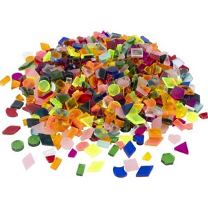 Akrylmosaik, str. 10 mm, ass. farver, 500 g/ 1 ps.