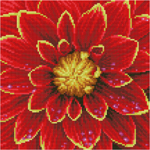 Diamond Dotz - billede på stof, Dahlia, str. 28x35,5 cm, 1 pk.